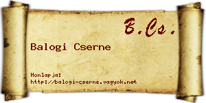 Balogi Cserne névjegykártya